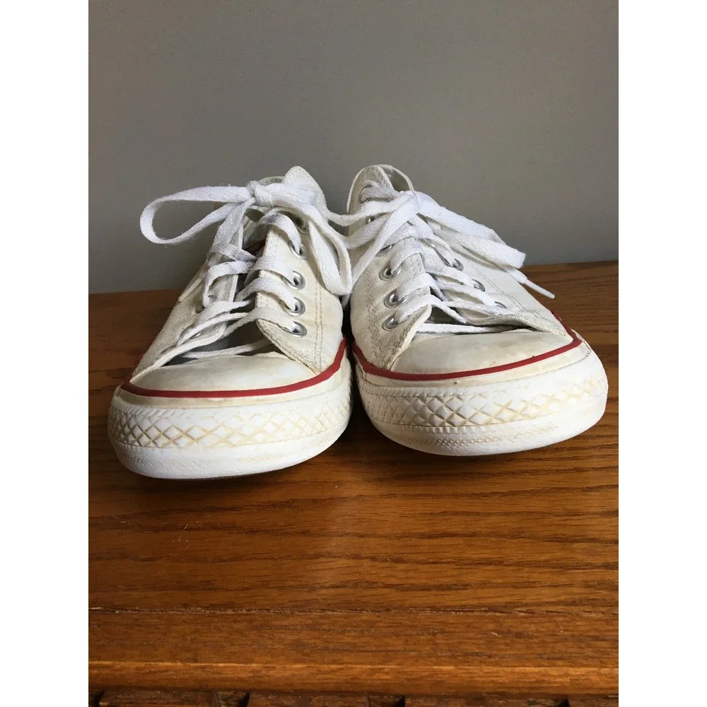 Converse All Star Shoes Mens 7 Womens 9 White Excellent Low Top Canvas M7652 - Picture 8 of 12